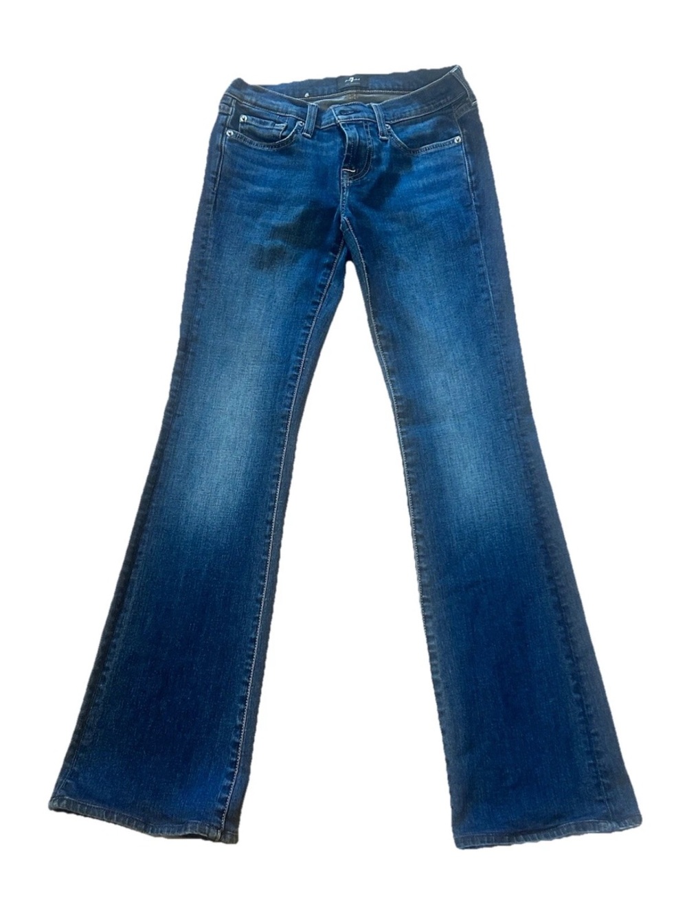 7 For All Mankind Women's Blue Flare Jeans - Medium Dark Wash